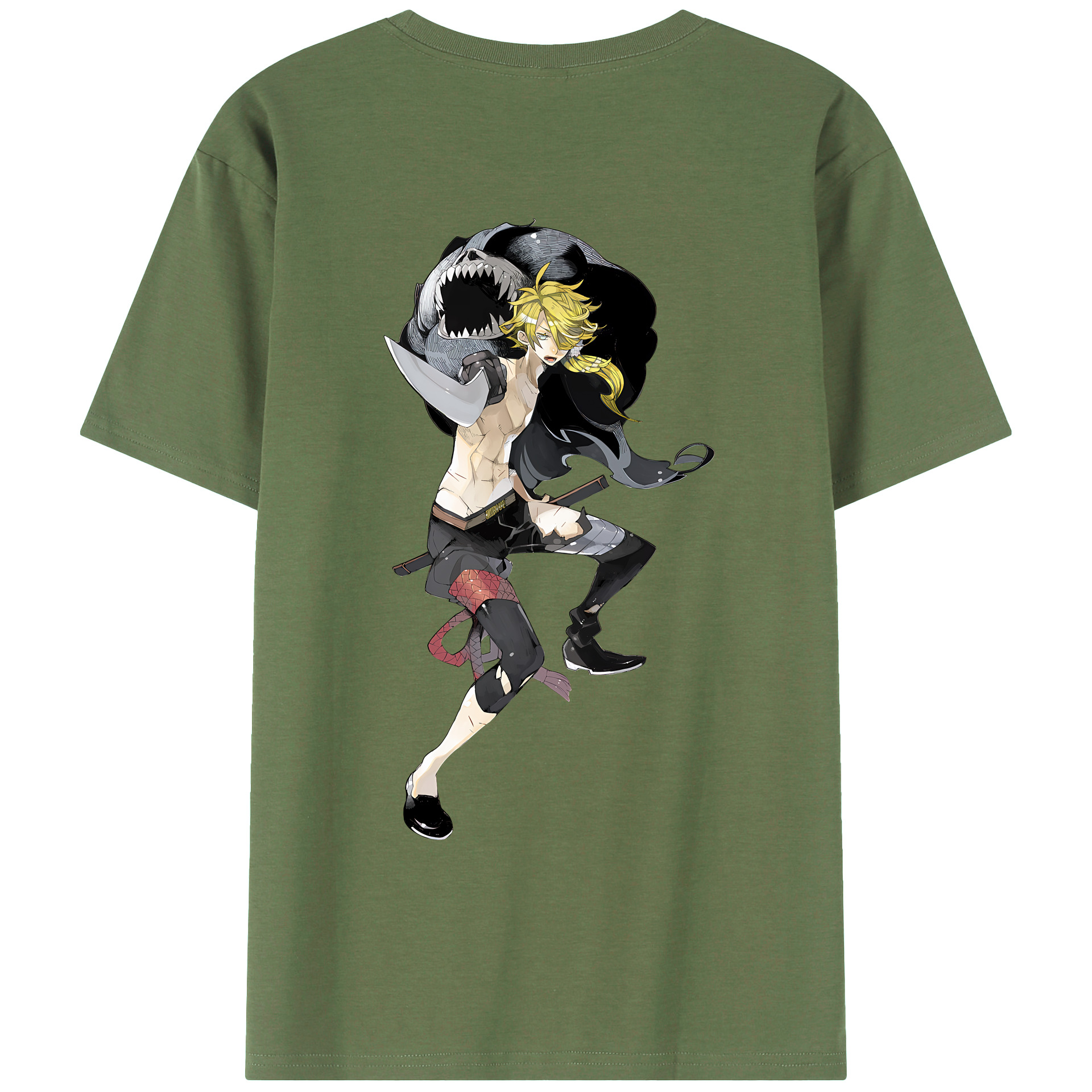 （画像用） 刀剣乱舞 Touken Ranbu 綿100％ メンズ半袖Tシャツ（バックプリント） 通気性